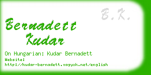 bernadett kudar business card